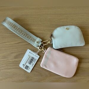 lululemon athletica Cream and Pink Mini Pouch Set